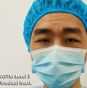 قناع وجه طبي من النوع ASTM المستوى 3